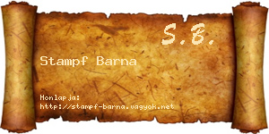 Stampf Barna névjegykártya